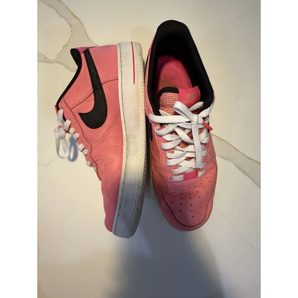 Nike Air Force 1 Low Pink Black White Sneakers Men's Size 11 Leather Shoes